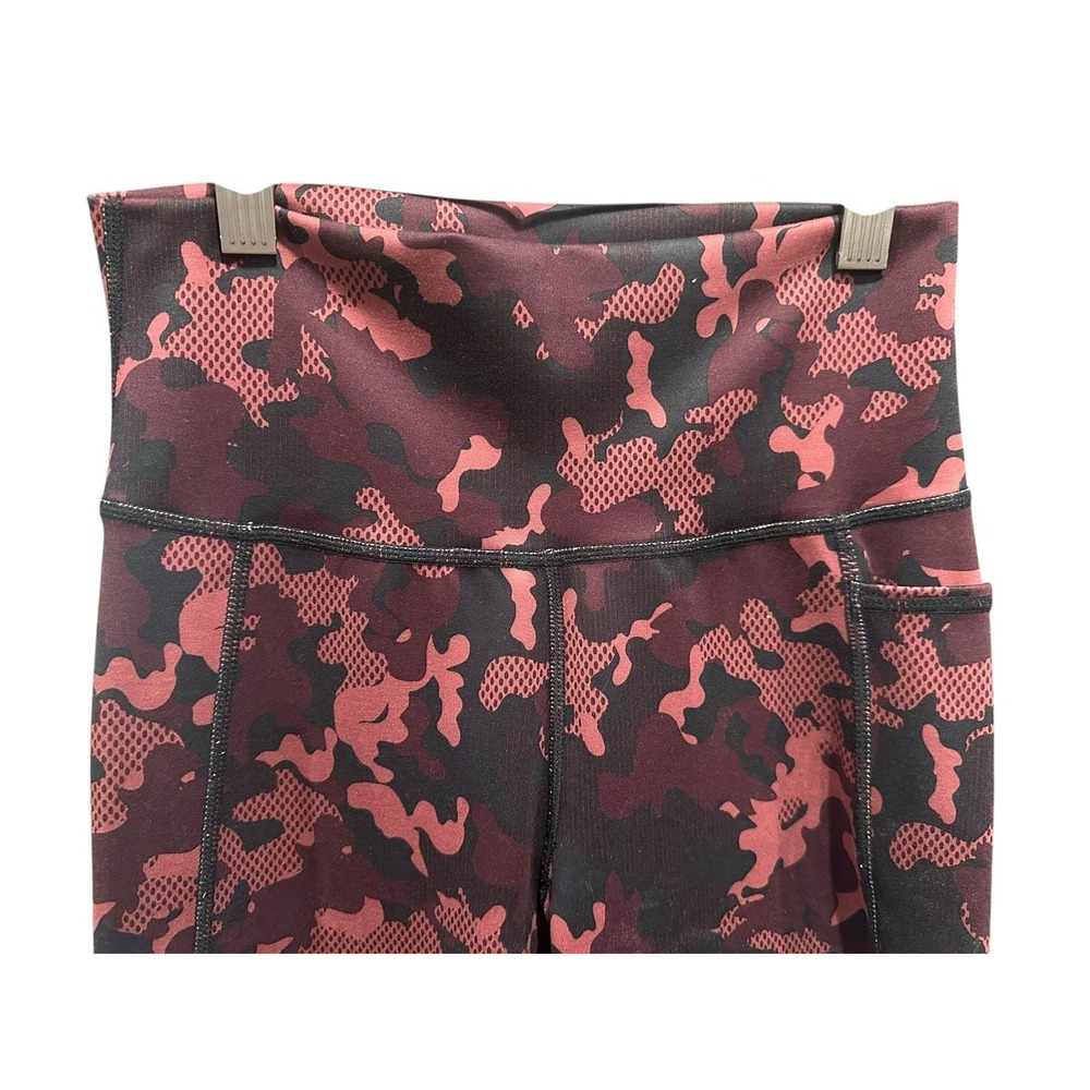 Sweaty Betty Leggings Womens XS Full Length Maroon Red Camo Workout Compression - Picture 2 of 5